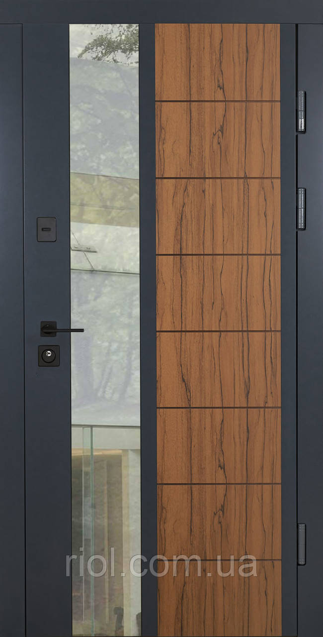 Преміальні вхідні двері з терморозривом модель Ufo Gold HPL панель