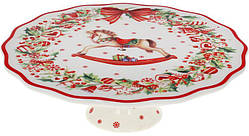 Підставка для торта "Різдська фантазія" 25 см, порцелянова