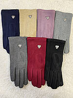 Женские сенсорные перчатки бархат/флис оптом разные цвета