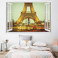 Интерьерная наклейка на стену Окно Париж Oracal размер 96х66см