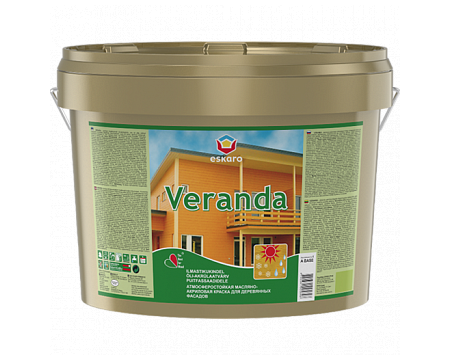 Фарба для дерев'яних фасадів ESKARO VERANDA (біла В1) 9.5, фото 1