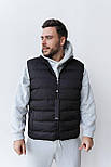 Чоловіча жилетка Stone безрукавка спортивна стильна Туреччина чорна | Жилет чоловічий. Живе фото, фото 10