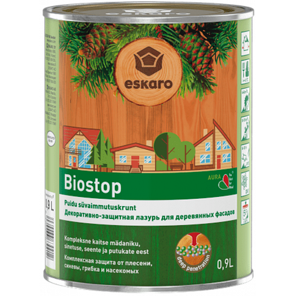 Eskaro Aura Biostop, антисептик-грунт для деревини, 0,9л, фото 2