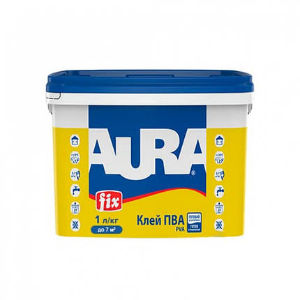Клей ПВА універсальний будівельний Aura Fix PVA, 1л, фото 2