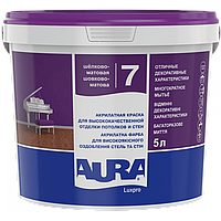 Aura Luxpro 7, краска для стен моющаяся шелковисто-матовая, белая, 5л
