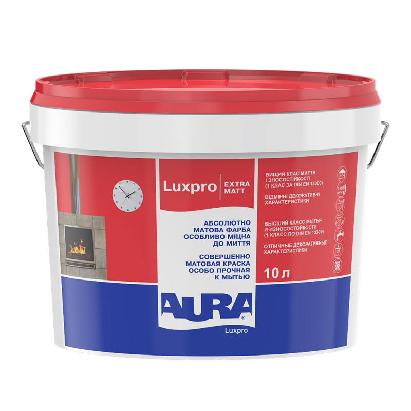 Aura Luxpro ExtraMatt, фарба для стін що миється, цілковито матова, біла, 10л