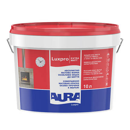 Aura Luxpro ExtraMatt, фарба для стін що миється, цілковито матова, біла, 10л, фото 2