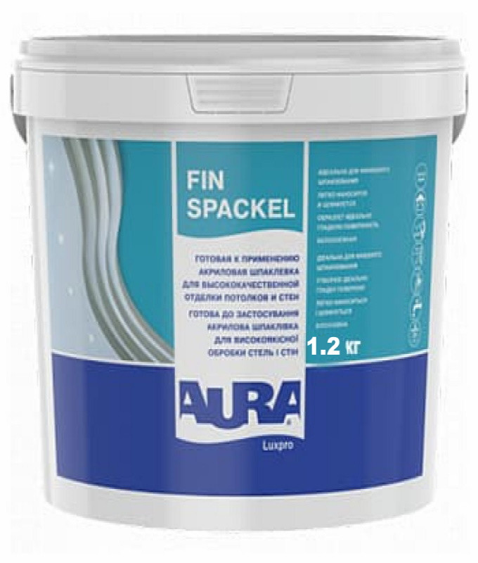 Aura Luxpro Fin Spackel, фінішна шпаклівка акрилова, 1,2кг