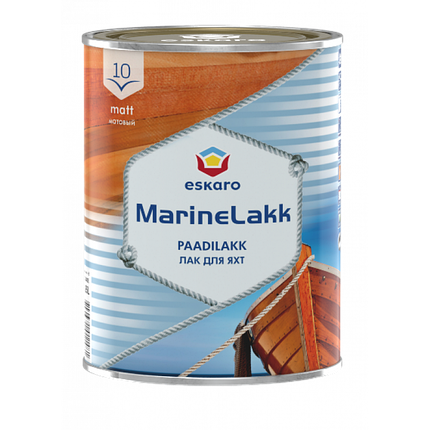 Яхтний лак Eskaro Marine Lakk 10 TIX матовий тиксотропний, уретан-алкідний, 0,95л, фото 2