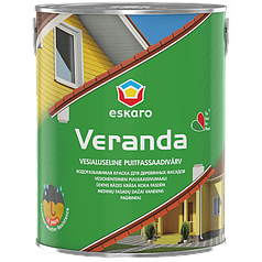 Eskaro Veranda, фасадна фарба для дерев’яних будинків на водній основі, TR (прозора база), 2,7л