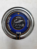 Икра чёрная осетровая Caviar Malossol зернистая 50 г в стеклянной банке