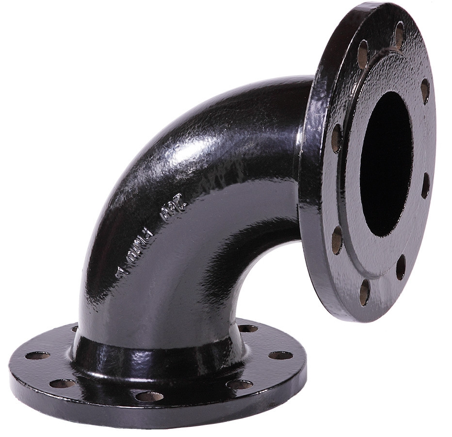 Чавунний відвід фланцевий Q d 150/90°, PN10 для труб НПВХ d 160мм, фото 1