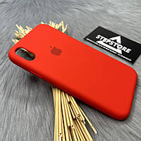 Чехол Silicone case для iPhone XR 10R с микрофиброй закрытым низом силиконовый противоударный 26. Product red