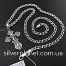 Срібна цепочка чоловіча з хрестиком чоловіча бісмарк. Ажурний срібний хрестик освячений і ланцюжок 925. 55 см, фото 10