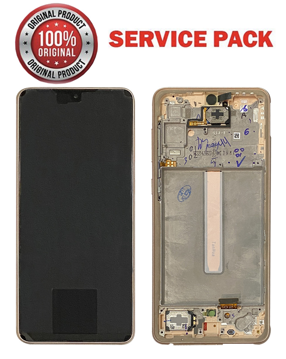 Дисплейний модуль (екран) для Samsung A336 Galaxy A33 5G Золотий Оригінал У рамці 100% SERVICE PACK