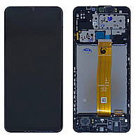 Дисплейний модуль (екран) для Samsung A022 Чорний з рамкою Оригінал 100% SERVICE PACK GH82-25043A