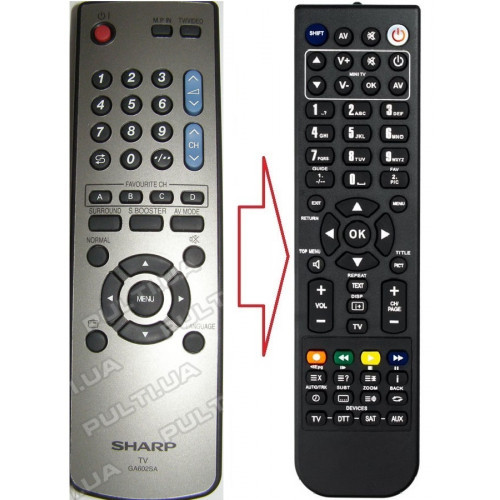 Пульт для телевізора SHARP GA602SA (аналог), фото 1