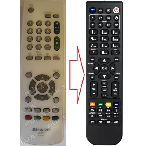 Пульт для телевізора SHARP LCDTV 010190 (аналог), фото 1