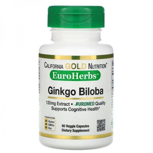 CG Ginkgo Biloba Extract EuroHerbs 120 mg 60 veg caps
