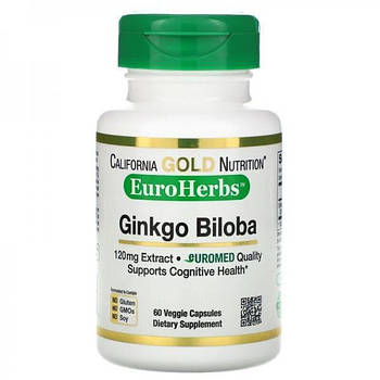 CG Ginkgo Biloba Extract EuroHerbs 120 mg 60 veg caps