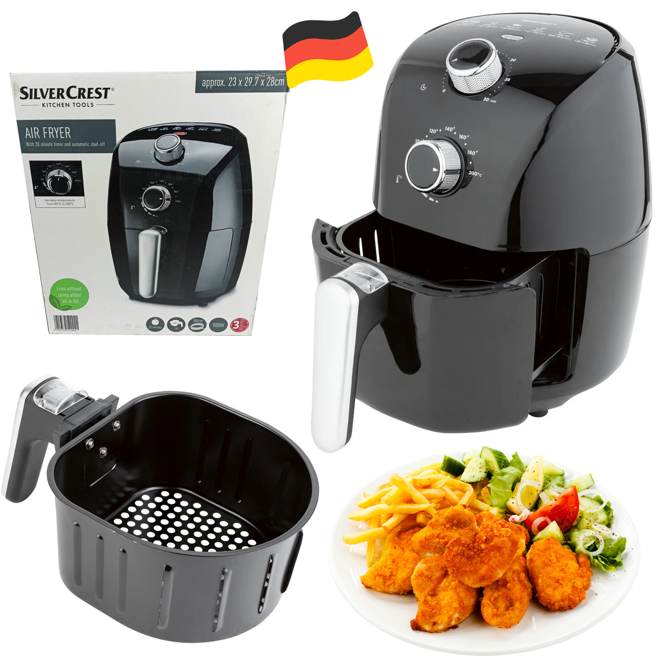 Мультипіч, аерофритюрниця SilverCrest SHF 900 A1 (1.5 л, 900 Вт, ILAG®, Німеччина), фото 1