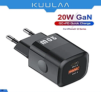 Зарядное устройство KUULAA 20W GaN USB Type C быстрая зарядка 3.0 QC PD USB C USB-C Black (KL-CD59)