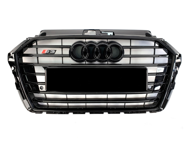 Решітка радіатора Audi A3 2016-2020 стиль S3 (чорна), фото 1