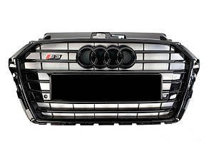 Решітка радіатора Audi A3 2016-2020 стиль S3 (чорна)