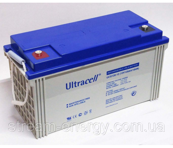 Акумулятор для ДБЖ 120аг Ultracell UCG120-12 GEL, 12v - для дому, для квартири, для котла, насоса, ноутбука