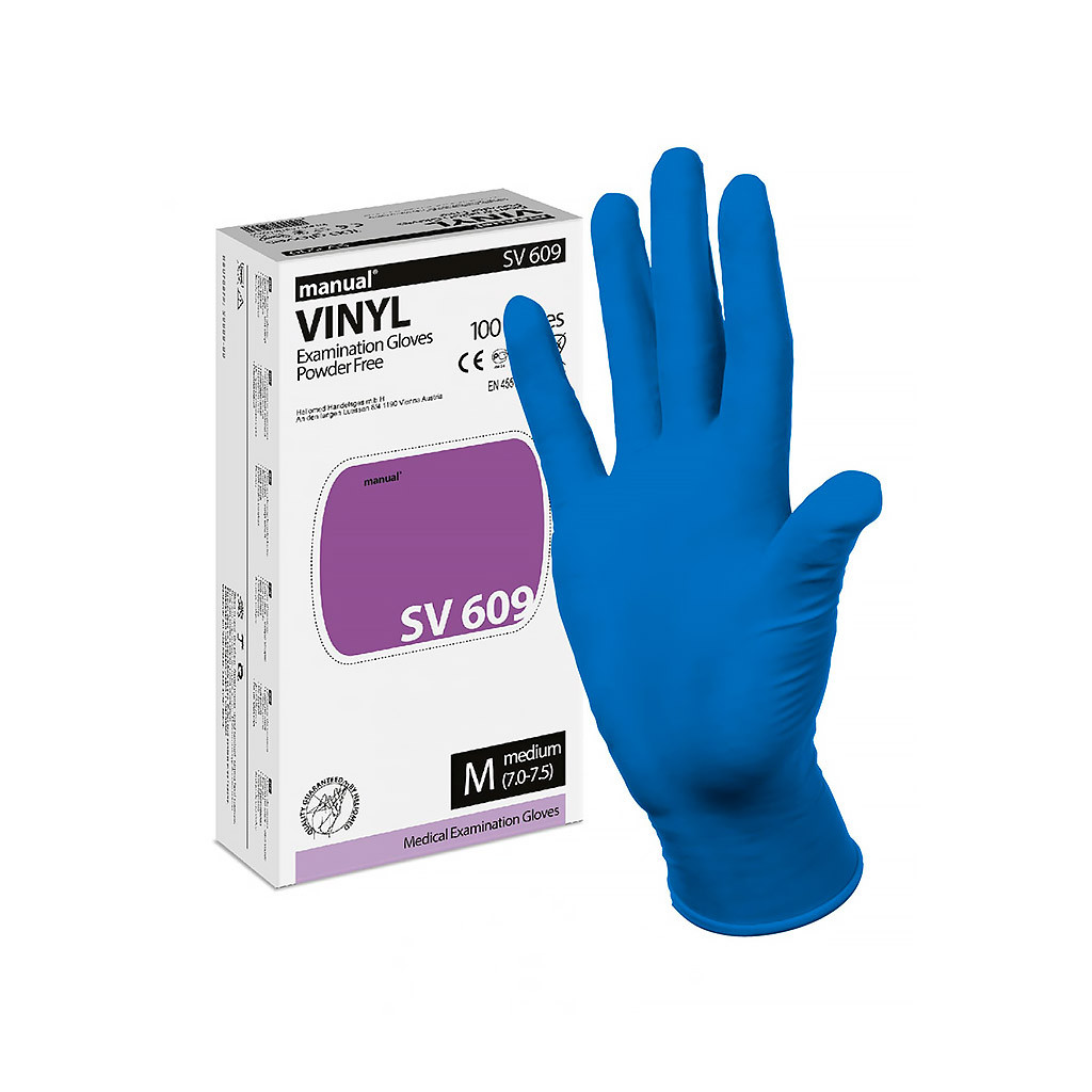 Рукавички вінілові неопудрені, розмір M (100 шт/уп)