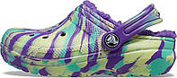 Классические утепленные детские клоги Crocs сабо 1159767089 (Фиолетовый/Желтый, 28-29)