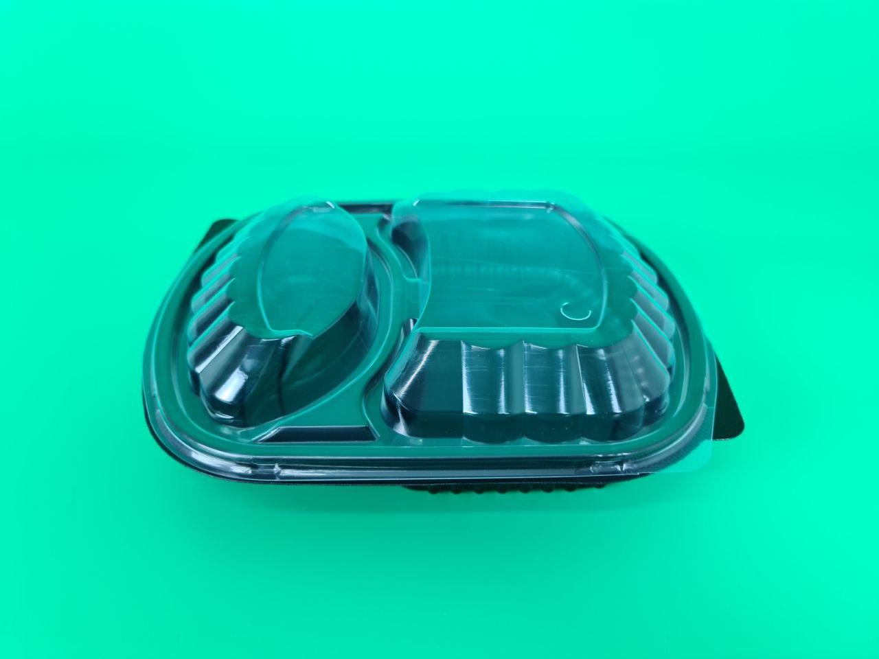 Контейнер PP T-2 (210/170/48) чорний з кришкою (50 шт.), фото 1