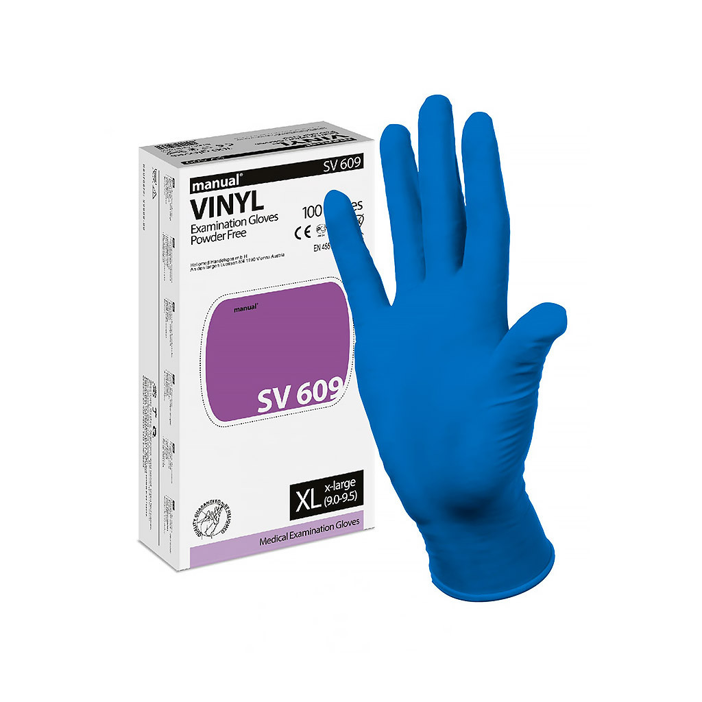 Рукавички вінілові неопудрені, розмір XL (100 шт/уп), фото 1