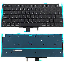 Клавіатура для ноутбука APPLE (MacBook Air: A2337 (2020-2021)) rus, black, підсвічування клавіш, SMALL Enter (ОРИГІНАЛ)