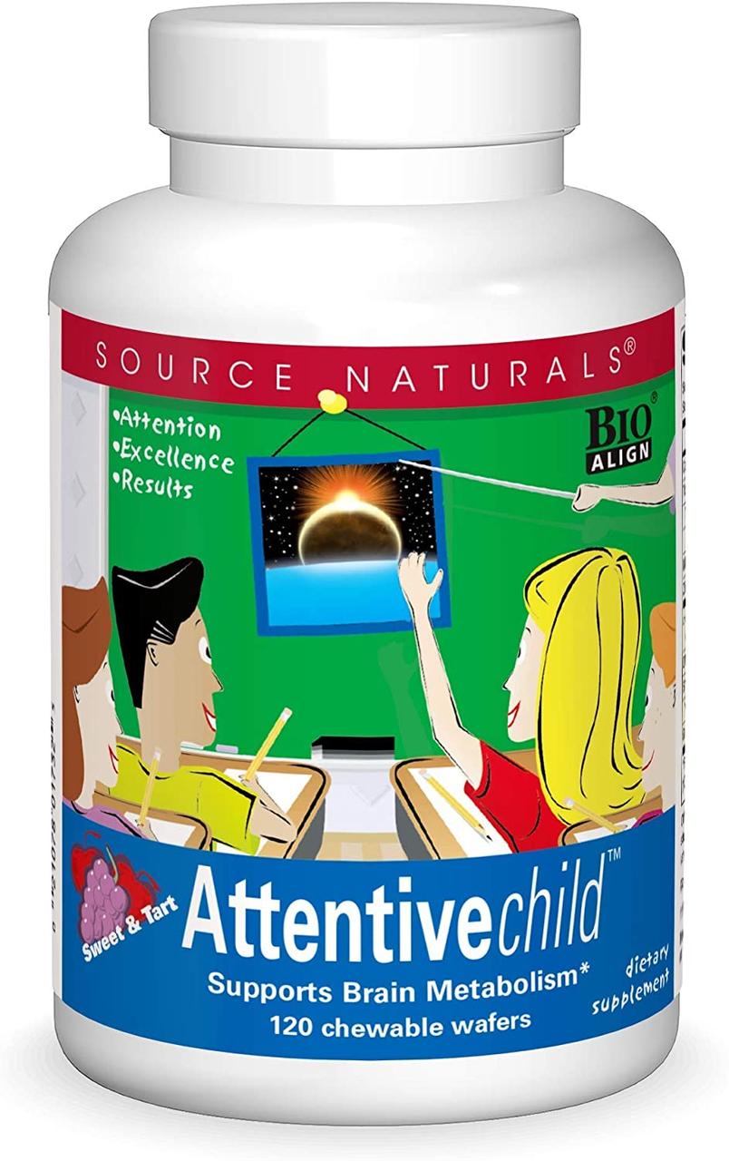 Вітаміни для уваги і пам'яті дітям Source Naturals Attentive Child 60 Tablets