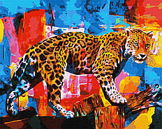 Картина за номерами Яскравий леопард 40х50 см Ідейка (КНО4338)