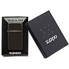 Zippo Slim® High Polish Black 28123, запальничка тонка полірована чорна, фото 6