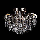 Кришталева люстра на 3 лампи Е27 з підсвічуванням та пультом д/у колір золото SM-E2736/3+8/FG/LED, фото 2