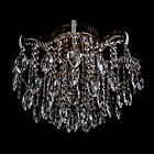 Кришталева люстра на 3 лампи Е27 з підсвічуванням та пультом д/у колір золото SM-E2736/3+8/FG/LED, фото 3