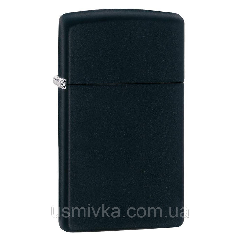 Zippo Slim® Black Matte 1618 запальничка тонка матова чорна