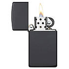 Zippo Slim® Black Matte 1618 запальничка тонка матова чорна, фото 3