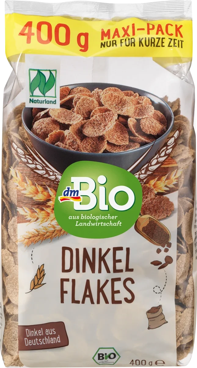 Органічні пластівці dm Bio Dinkelflakes Naturland, 400 гр