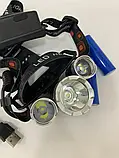 Ліхтар налобний світлодіодний High Power Headlamp 3xT6, фото 4