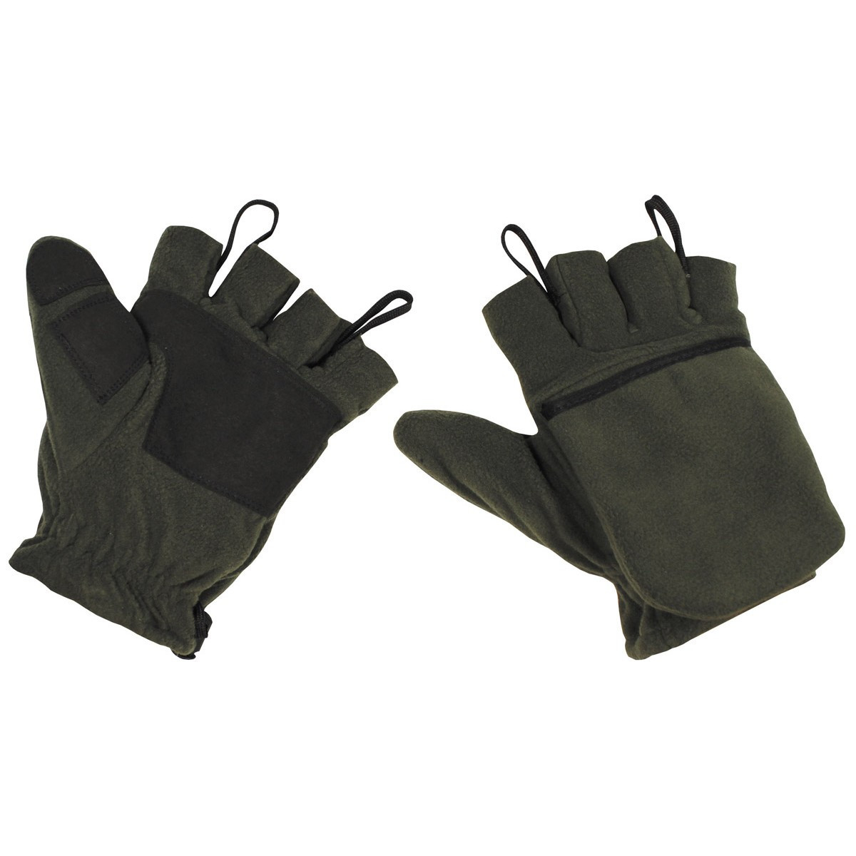 Зимние флисовые перчатки-варежки MFH олива 15311B XL