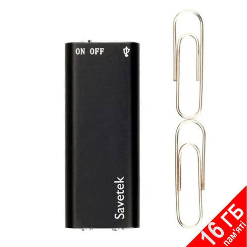 Цифровой микро диктофон с активацией голосом Savetek 200, 16 Гб памяти ...