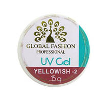Гель для наращивания ногтей, камуфляж-2, Global Fashion Yellowish-2, 15g
