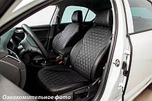 Чохли салону Ford Mondeo V 2014- Екошкіра, Ромб/Чорні