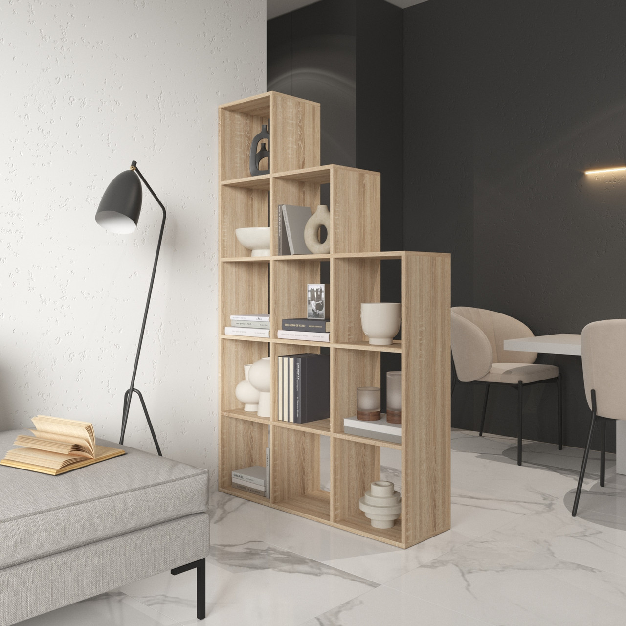 Полиця для книг, стелаж на 12 комірок M-6 Дуб Сонома: продажа, цена в ...