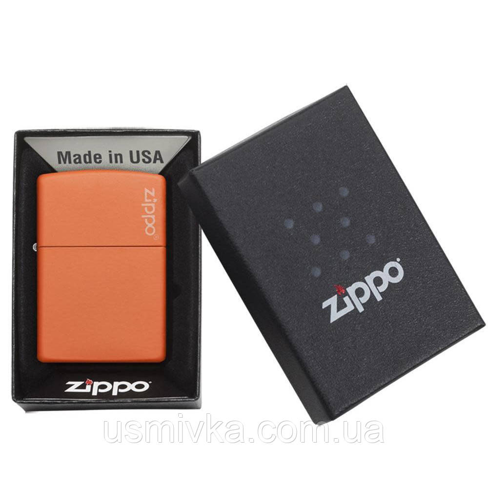 Zippo Classic Orange Matte Zippo Logo 231ZL зажигалка тонкая матовая оранжвая - фото 4 - id-p1701934384