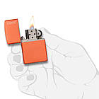 Zippo Classic Orange Matte Zippo Logo 231ZL запальничка тонка матова жовтогаряча, фото 2
